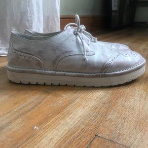 Marsell Sancrispa white leather oxfords